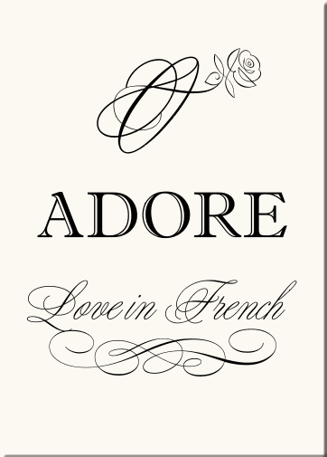 Table Name Love in Lanuages Young Love Flower Monogram