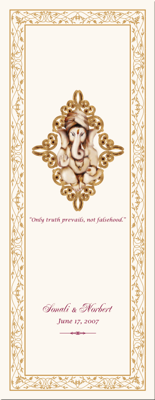 Hindu Wedding Service Ganesha Design English/German Translation