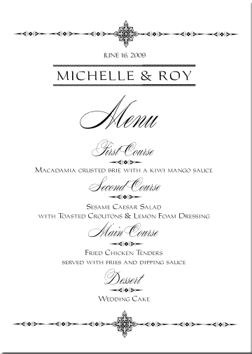 Menu Card