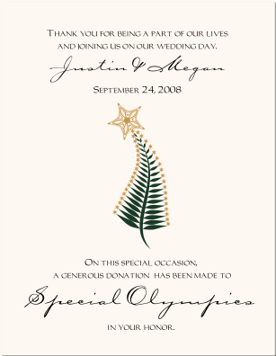 Donation Favor Card Donation Favor Card