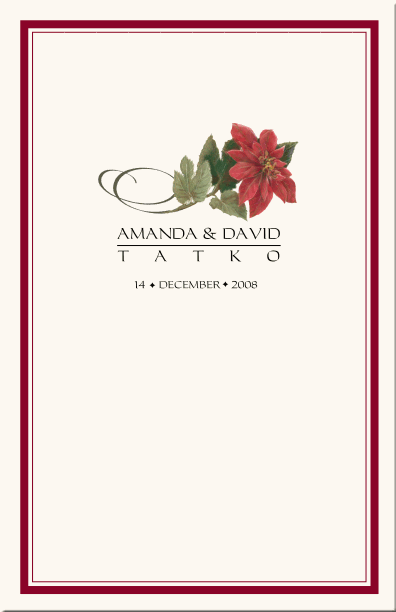 PoinsettiaWinter Holiday WeddingChristmas Wedding ProgramsTable