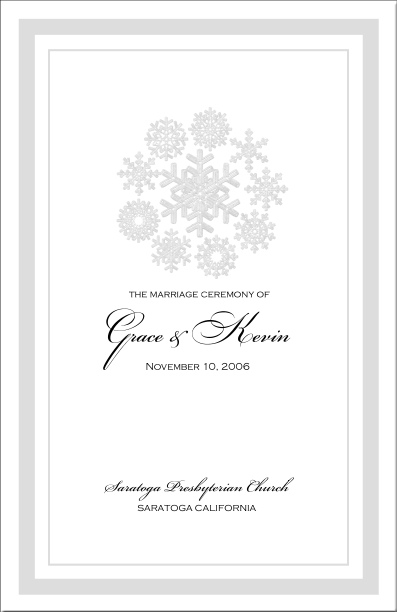 SnowflakeWinter Holiday WeddingChristmas Wedding ProgramsTable 