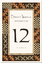 African Inspired Wedding Table Numbers