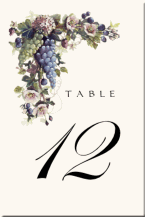 Fruit and Vineyard Wedding Table Numbers