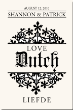 International Monogram Wedding Table Number