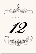 Flourish Monogram Wedding Table Number