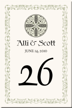 Celtic Symbols Wedding Table Numbers