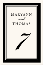 Simple Border Wedding Table Number