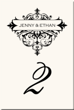 Modern Vintage Monogram Wedding Table Number