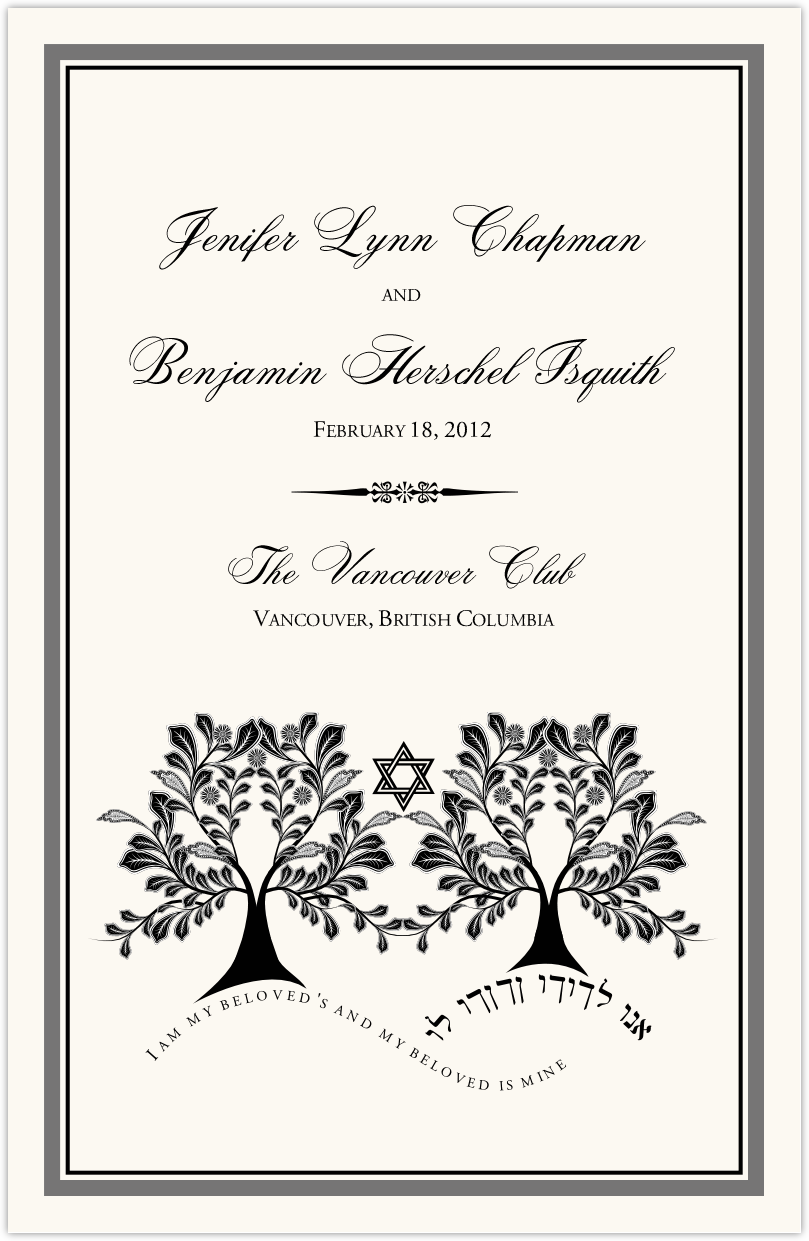 one page wedding programs