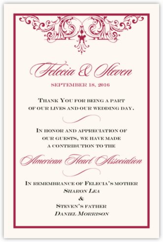 ... Wedding Donation Cards and Charity Gift Cards for your Wedding