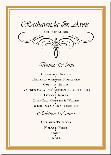 fancy restaurant menu borders