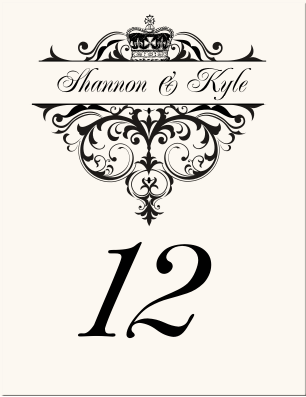Crowned Wedding Table Numbers Vintage Table Number Designs Vintage