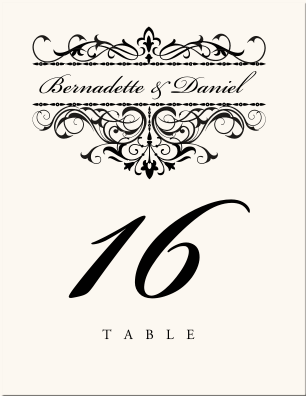 Emerson Table Number for Wedding