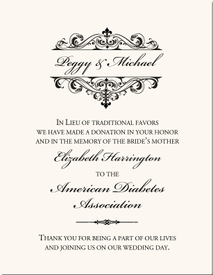 Vintage Wedding Donation Cards-Wedding Favor Cards-Donations as Wedding ...