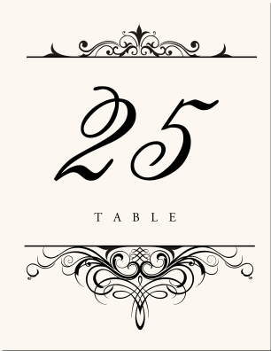 Retro Table Number for Wedding