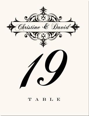 Cinderella Theme Vintage Wedding Table Number