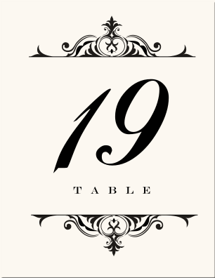 Cinderella Theme Wedding Table Numbers-Vintage Table Number Designs