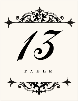 Royal Lion Wedding Table Number