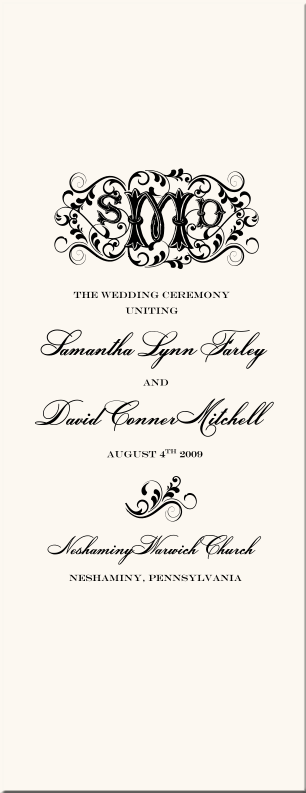 vintage monogram wedding programs wedding ceremony programs church