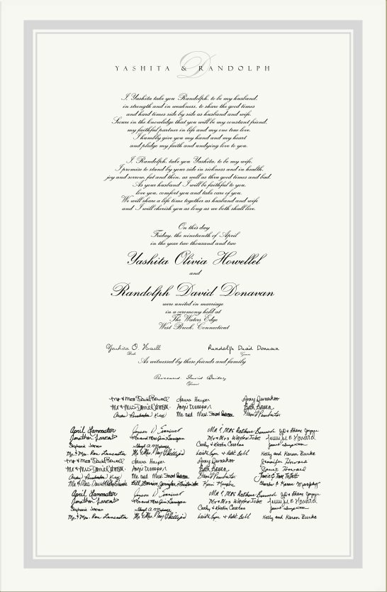 Wedding Certificates Wedding Vows Poetry Anniversary Gifts