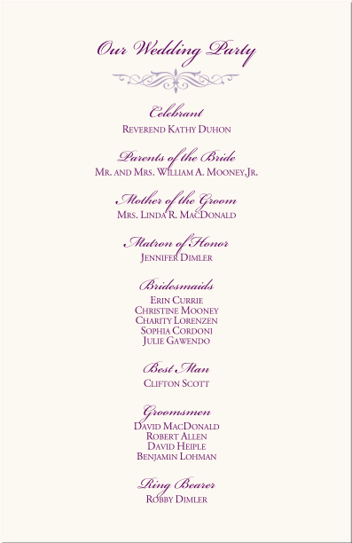 Wedding Programs-Wedding Program Wording-Program Samples ...