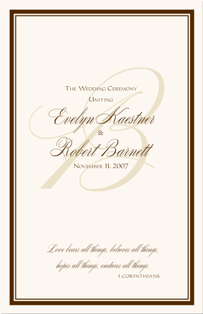 program for wedding
