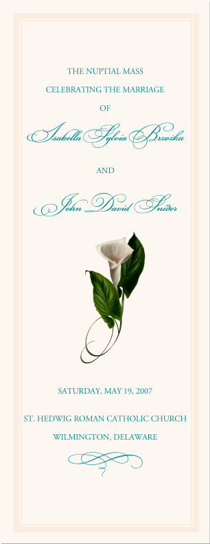 Calla Lily Wedding Program Examples Wedding Program Wording