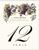 Vineyard Wedding Table Number