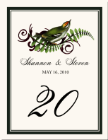 Petey Boy Bird Wedding Table Numbers