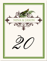 Petey Boy Monogram Bird Wedding Table Numbers