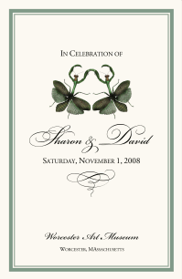 Praying Mantis Dance Insect Wedding Program Illustration Border