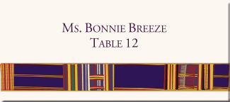 Kente Cloth Pattern African American Wedding Place Cards African