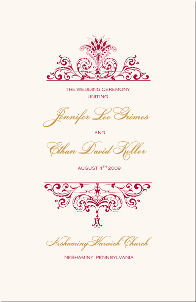 Vintage Monogram Wedding Programs Wedding Ceremony Programs Church