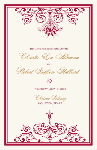 Vintage Monogram Wedding Programs Wedding Ceremony Programs Church