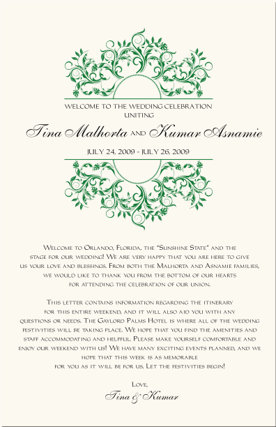 Hindu Wedding Welcome Letter Paisley Designs Buddhist Hindu Wedding