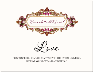 Paisley Buddhist Hindu Wedding Table Cards Indian Table Card