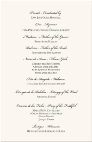 Spanish Wedding Program Examples Catholic Wedding Program Wedding