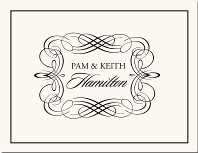 flourish monogram stationery custom monogram save the date cards