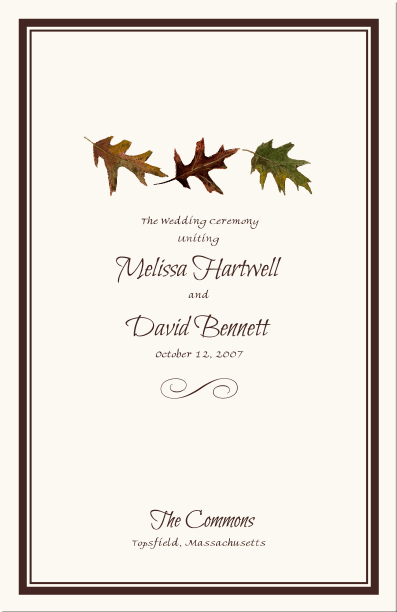 wedding program samples