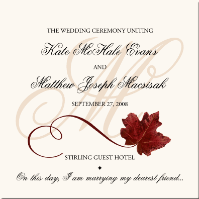 Fall Wedding Programs Autumn Theme Wedding Programs Fall Wedding