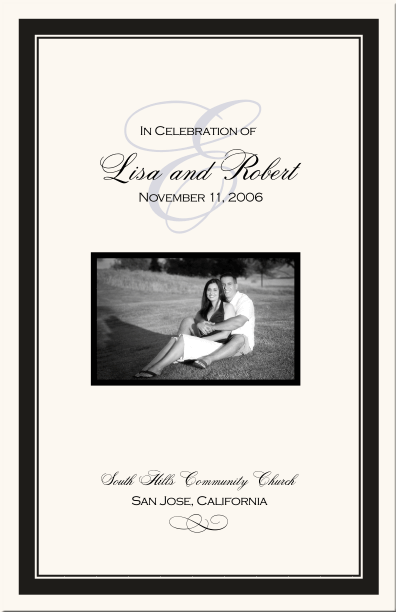 Engagement Photograpy Wedding Program Monogram Wedding Programs