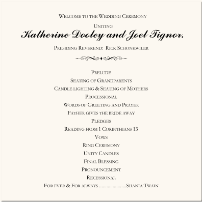 Engagement Photograpy Wedding Program Monogram Wedding Programs