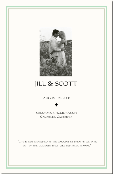 Engagement Photograpy Wedding Program Monogram Wedding Programs