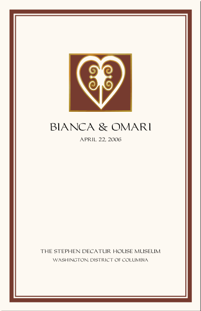 African American Wedding Programs Adinkra Wedding Program Wording