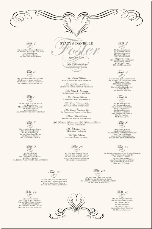 The Vine Seating Chart