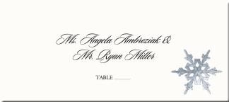 Snowflake Wedding Place Cards-Holiday Wedding Escort Cards-Winter Theme ...