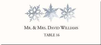 Snowflake Wedding Place Cards-Holiday Wedding Escort Cards-Winter Theme ...
