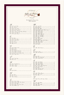 Boxelder Leaf Flourish Wedding Seating Chart