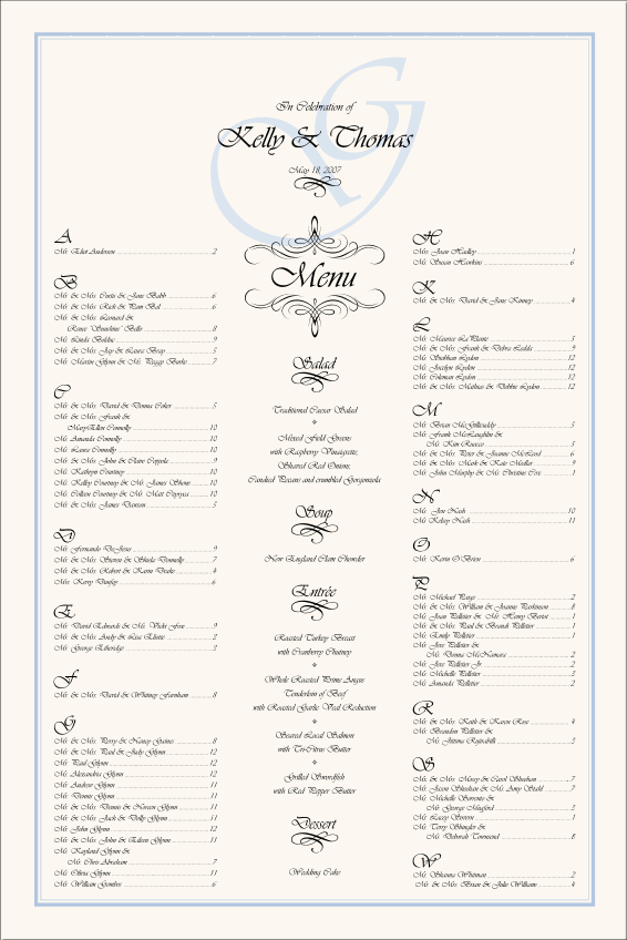 Vivaldi Monogram Wedding Seating Charts Wedding Reception Seating